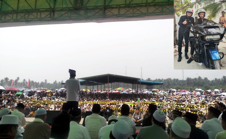 Ribuan Jemaah Padati Lapangan Patoka, UAS Tempuh Perjalanan dengan Motor dari Singkawang Menuju Sungai Pinyuh